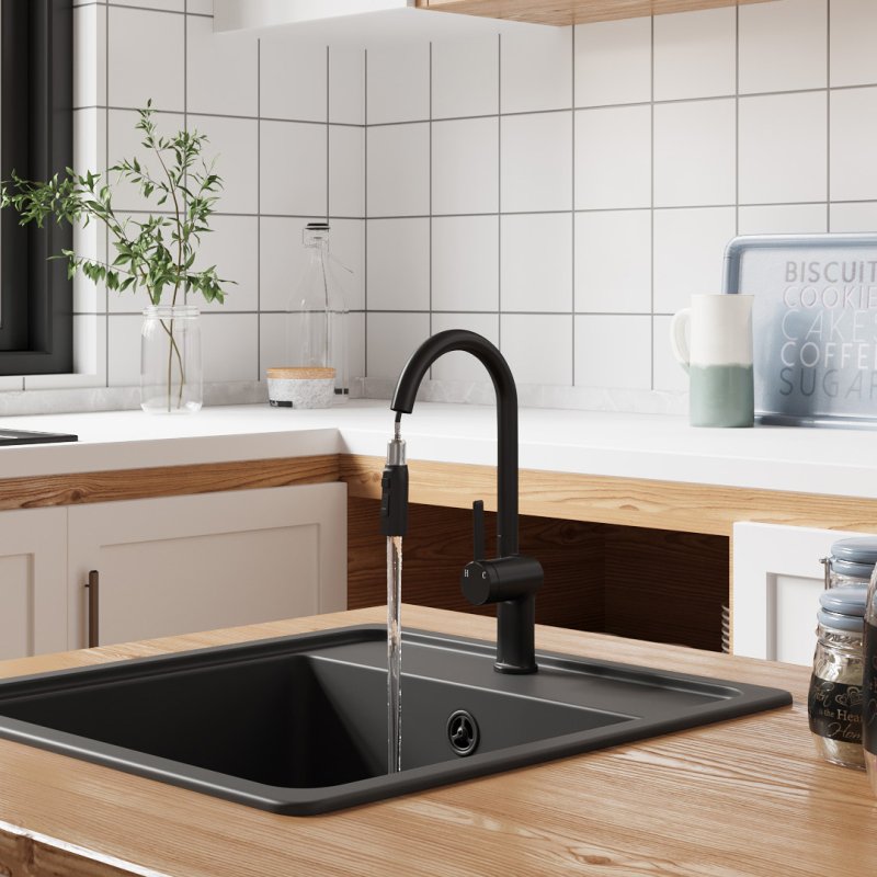 Pull-out Sprayer Retractable Kitchen Faucet with 3 Modes
