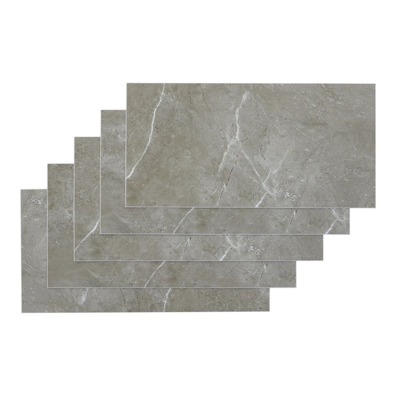 Living and Home 36Pcs Self-Adhesive Flooring Tile Set, 15x30cm, Grey Marble Effect