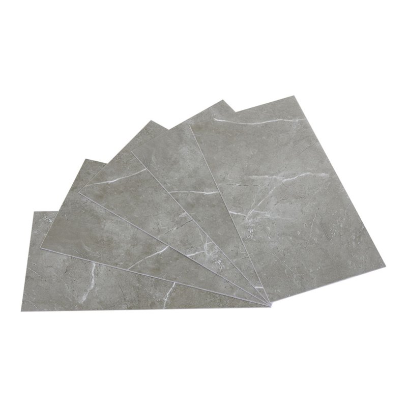 Living and Home 36Pcs Self-Adhesive Flooring Tile Set, 15x30cm, Grey Marble Effect