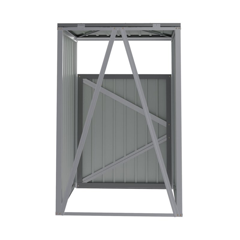 Metal Outdoor Garbage Bin Shed For 1 Trash Bin, Grey