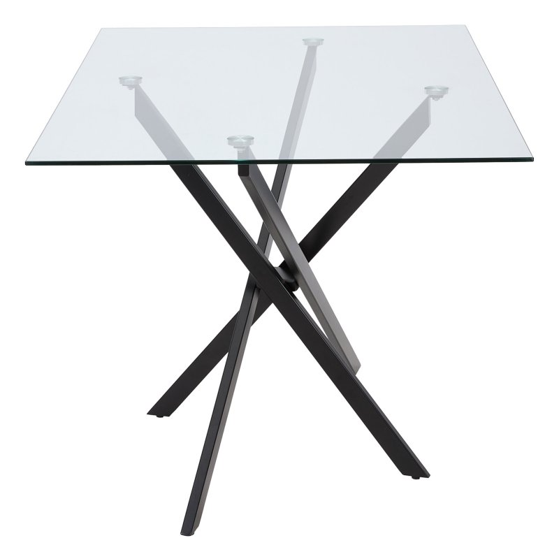 Living and Home 120x80cm Tempered Glass Dining Table with Iron Legs