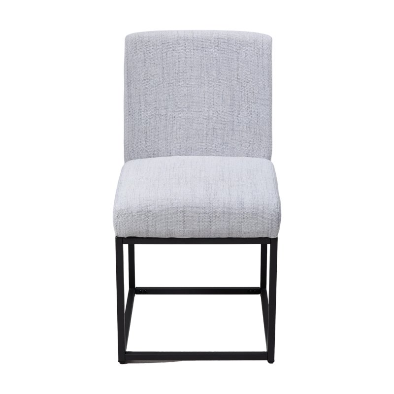 Living and Home Set of 2 Chenille Upholstered Dining Chairs in Light Grey
