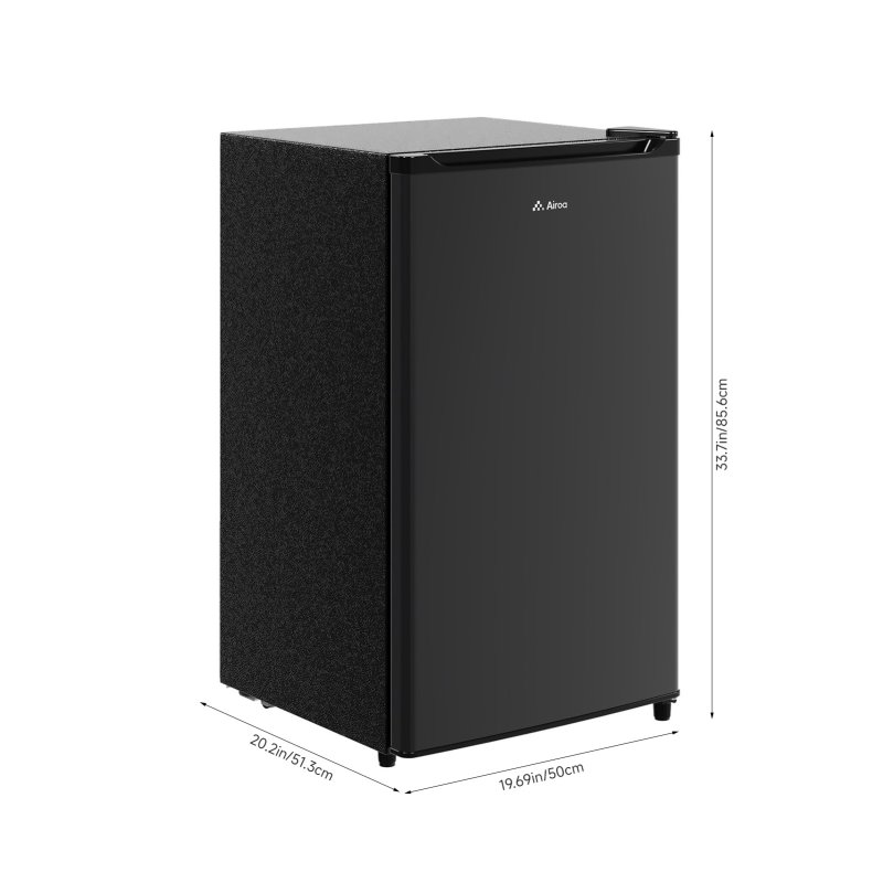 106L Single Door Fridge with Built-in Ice Box, Black