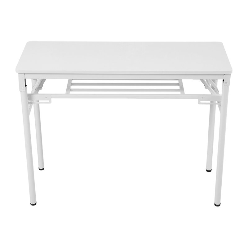 Living and Home 2-Tier Folding Office Desk Foldable Writing Table-White, 80x40cm