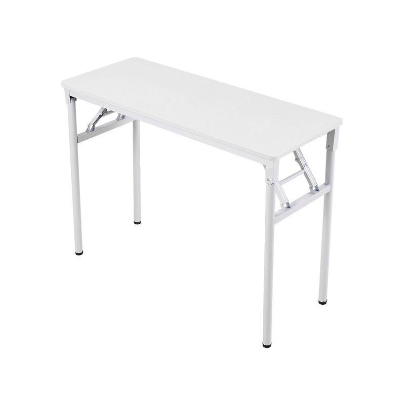 Living and Home Folding Office Desk Foldable Writing Table-White, 100x40cm