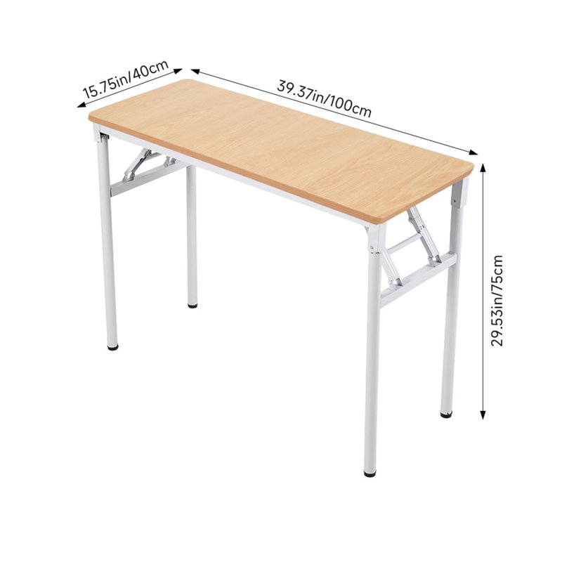 Living and Home Folding Office Desk Foldable Writing Table-Wood Color, 100x40cm