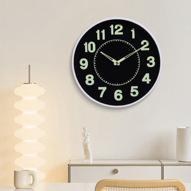 Living and Home 12-inch Battery-Powered Luminous Non-Ticking Wall Clock