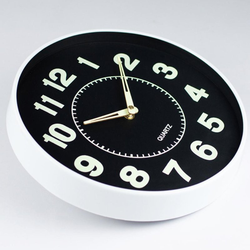 Living and Home 12-inch Battery-Powered Luminous Non-Ticking Wall Clock