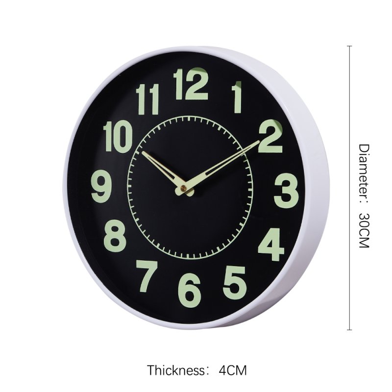 Living and Home 12-inch Battery-Powered Luminous Non-Ticking Wall Clock
