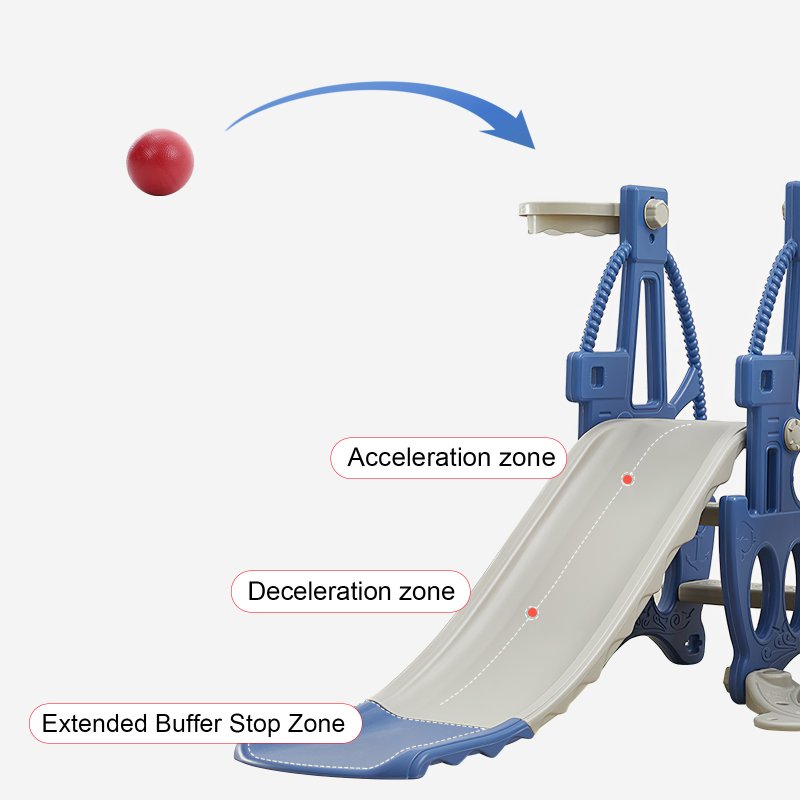 3 in 1 Toddler Slide, Swing and Climber Playset with Basketball Hoop