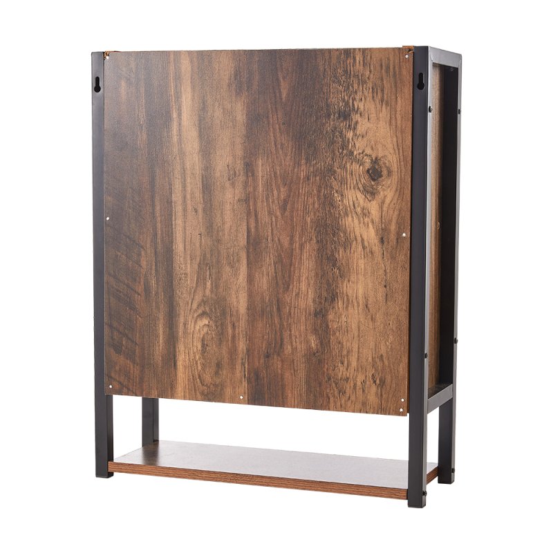 48x17x60cm Wall-Mounted 3-Layer Mirror Cabinet with Metal Frame