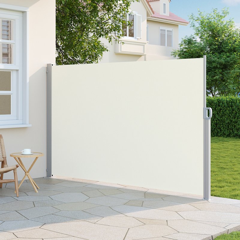 300cm L x 180cm W Outdoor Retractable Privacy Side Awning, Beige