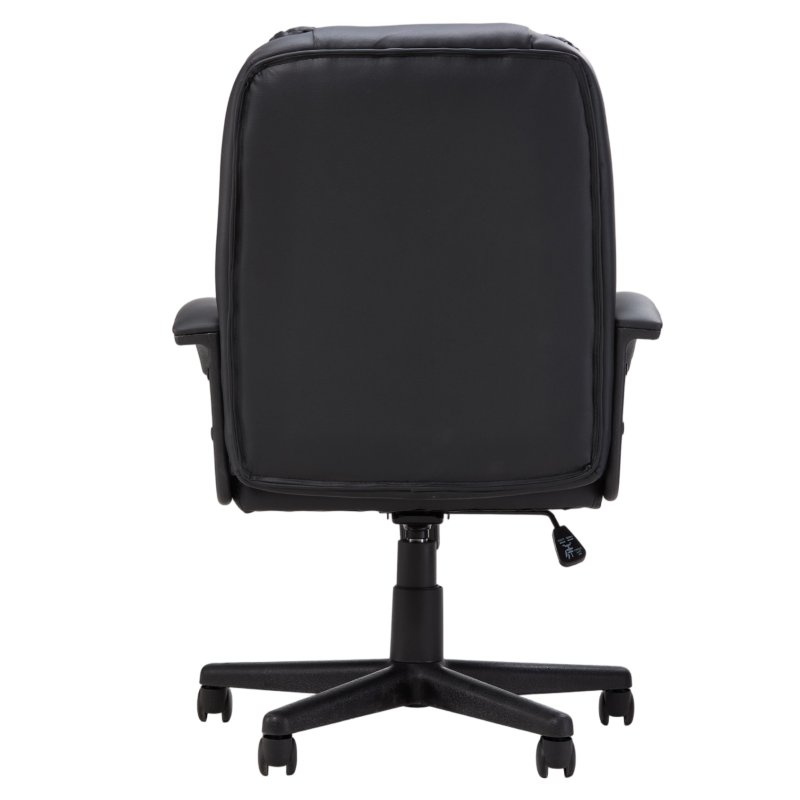Living and Home Black PVC Leather Reclining Office Chair, Height Adjustable Swivel Desk Chair with 105° Rocking Function