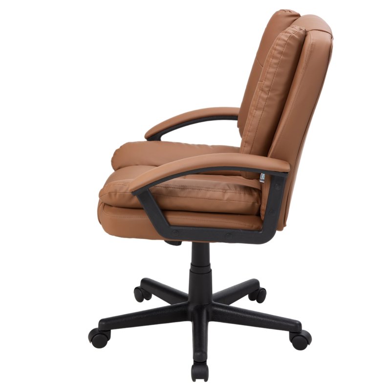 Living and Home Brown PVC Leather Reclining Office Chair, Height Adjustable Swivel Desk Chair with 105° Rocking Function