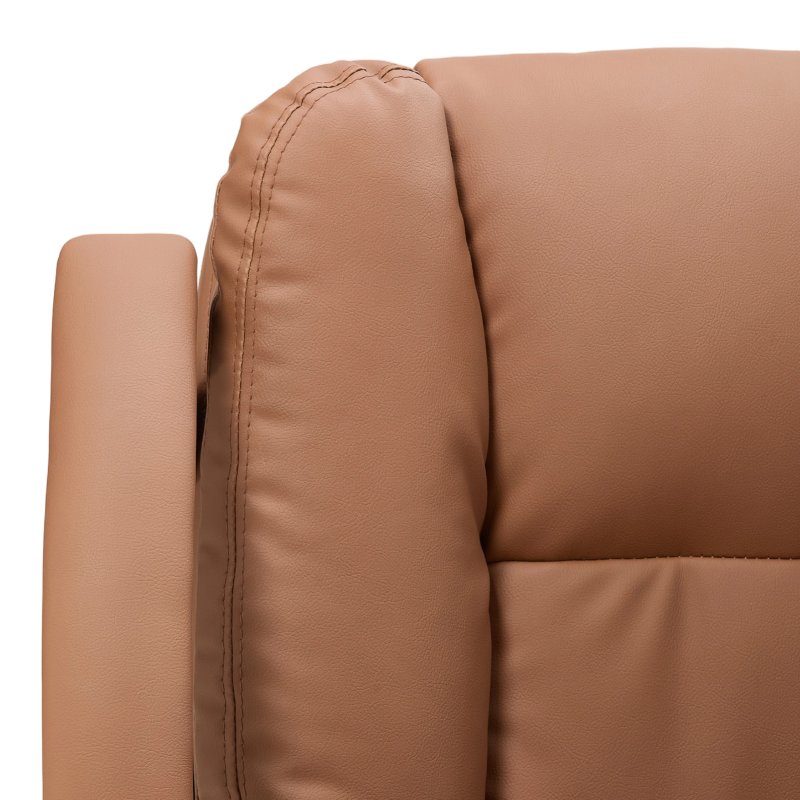 Living and Home Brown PVC Leather Reclining Office Chair, Height Adjustable Swivel Desk Chair with 105° Rocking Function