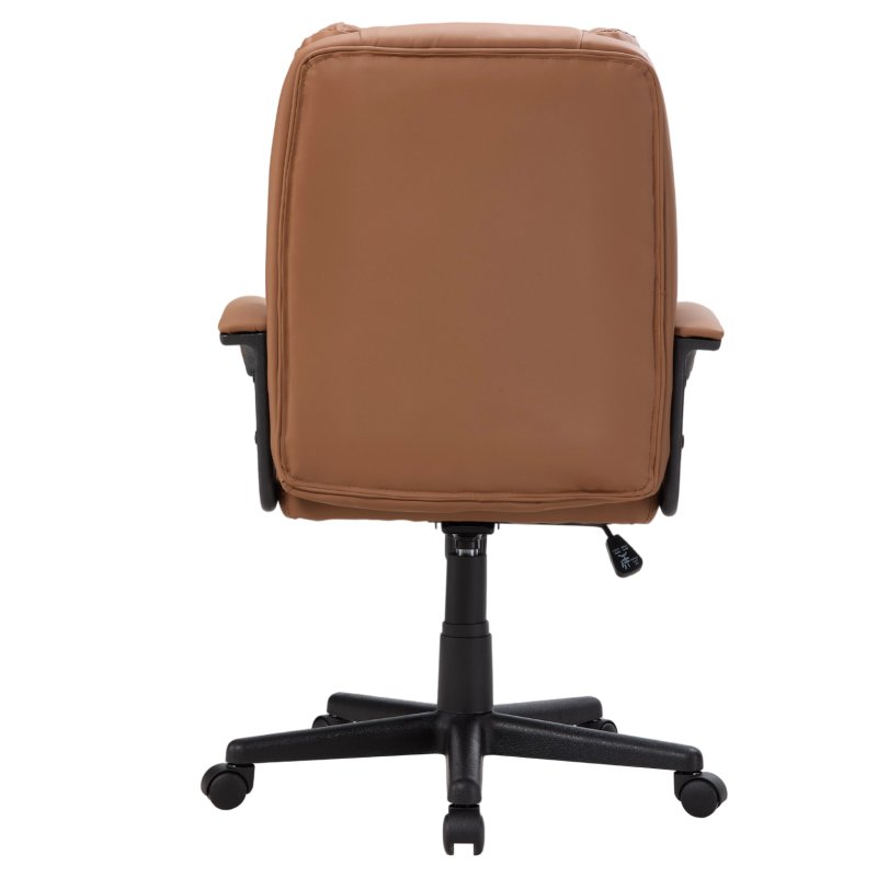 Living and Home Brown PVC Leather Reclining Office Chair, Height Adjustable Swivel Desk Chair with 105° Rocking Function