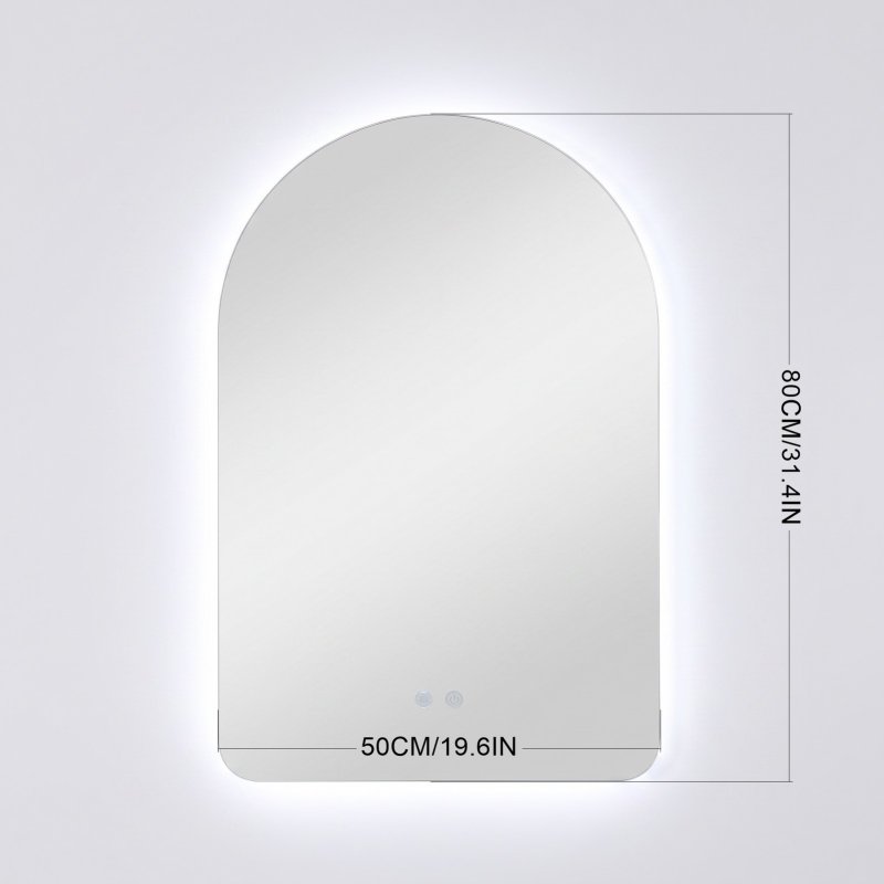 Wall-Mounted Bathroom Adjustable LED Mirror with Demister