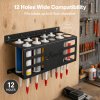 Levede Silicone Tube Holder 12 Hole Carbon Steel Wall Mount Garage Van Black