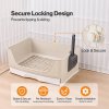 Skylos Rabbit Litter Tray Drawer Box Easy-Clean Secure for Indoor Cage Use Brown