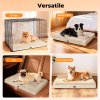 Skylos Dog Bed Washable Pet Cushion Cage Mattress Crate Mat Non Slip Soft Fleece