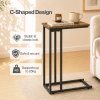 Levede Side Table C Shaped Space Saving for Sofa Bedroom Rustic Brown