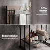 Levede Towel Rail Metal Rack With Basket 3-Tier Storage Anti-Slip Foot Black