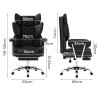 Levede Office Desk Chair Big and Tall for Heavy People with Footrest PU Black