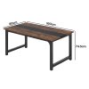 Levede Dining Table 4-6 Seater Retro Kitchen Adjustable Foot for Home Walnut