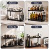 Levede Bathroom Organiser Countertop 2 Tier Perfume Skincare Storage Shelf Black
