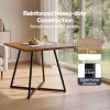Levede dining table square dining table 80cm 25mm metal frame MDF Walnut