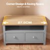 Levede Corner TV Stand Small TV Cabinet with Storage Drawer Entertainment Unit