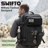 Swifto Military Backpack 45L, Tactical Backpack, 900D Oxford, Black