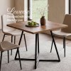 Levede dining table square dining table 80cm 25mm metal frame MDF Walnut