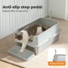 Skylos Stainless Steel Cat Litter Box Semi-Enclosed Easy Cleaning Pet Toilet