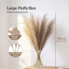 Santaco Pampas Grass Artificial 3Pcs 116cm Handcrafted Faux Silk Vase Brown