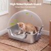 Skylos Cat Litter Tray Stainless Steel 7.5cm Low Entry High Sides 201 Steel