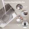 Skylos Cat Litter Tray Stainless Steel 7.5cm Low Entry High Sides 201 Steel