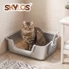Skylos Cat Litter Tray Stainless Steel 7.5cm Low Entry High Sides 201 Steel