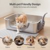 Skylos Cat Litter Tray Stainless Steel 7.5cm Low Entry High Sides 201 Steel
