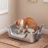 Skylos Cat Litter Tray Stainless Steel 7.5cm Low Entry High Sides 201 Steel