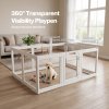 Skylos Dog Pen, Transparent Dog Playpen, 153x102x60cm, HDPE Acrylic, White