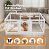 Skylos Dog Pen, Transparent Dog Playpen, 153x102x60cm, HDPE Acrylic, White