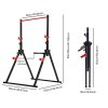 Centra Pull Up Bar, Pull Up Station, Dip Bars Free Standing, 220KG, Black Red