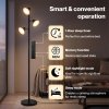 Emitto Floor Lamp, 3-Light Dimmable Standing Lamp, Remote Touch, Black
