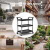 Levede Tool Trolley 3 Tier Rolling Storage Cart Multi-functional Workplace Black