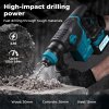 Traderight 21V Cordless Rotary Hammer Drill SDS Plus Concrete Impact Drill Tool
