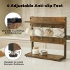Levede Mug Holder Stand Coffee Cup Rack Storage Organiser 8 Hooks Rustic Brown