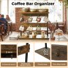 Levede Mug Holder Stand Coffee Cup Rack Storage Organiser 8 Hooks Rustic Brown