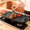 Toque Reversible Cast Iron Griddle Plate Non-Stick Grill Skillet Kitchen 50.5cm