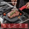 Toque Cast Iron Griddle Grill Pan Square Skillet BBQ Non?Stick Frying Cookware